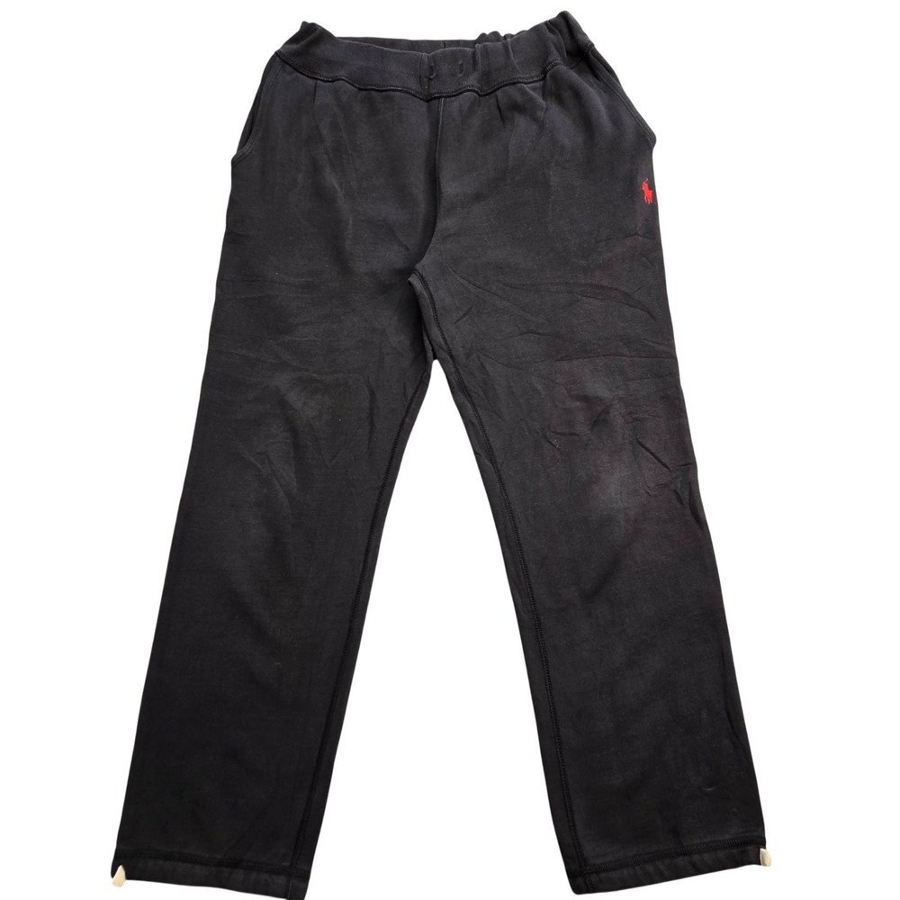Polo Ralph Lauren Pants Boys 16 Black French Terry Sweatpants Pull-On 28x26